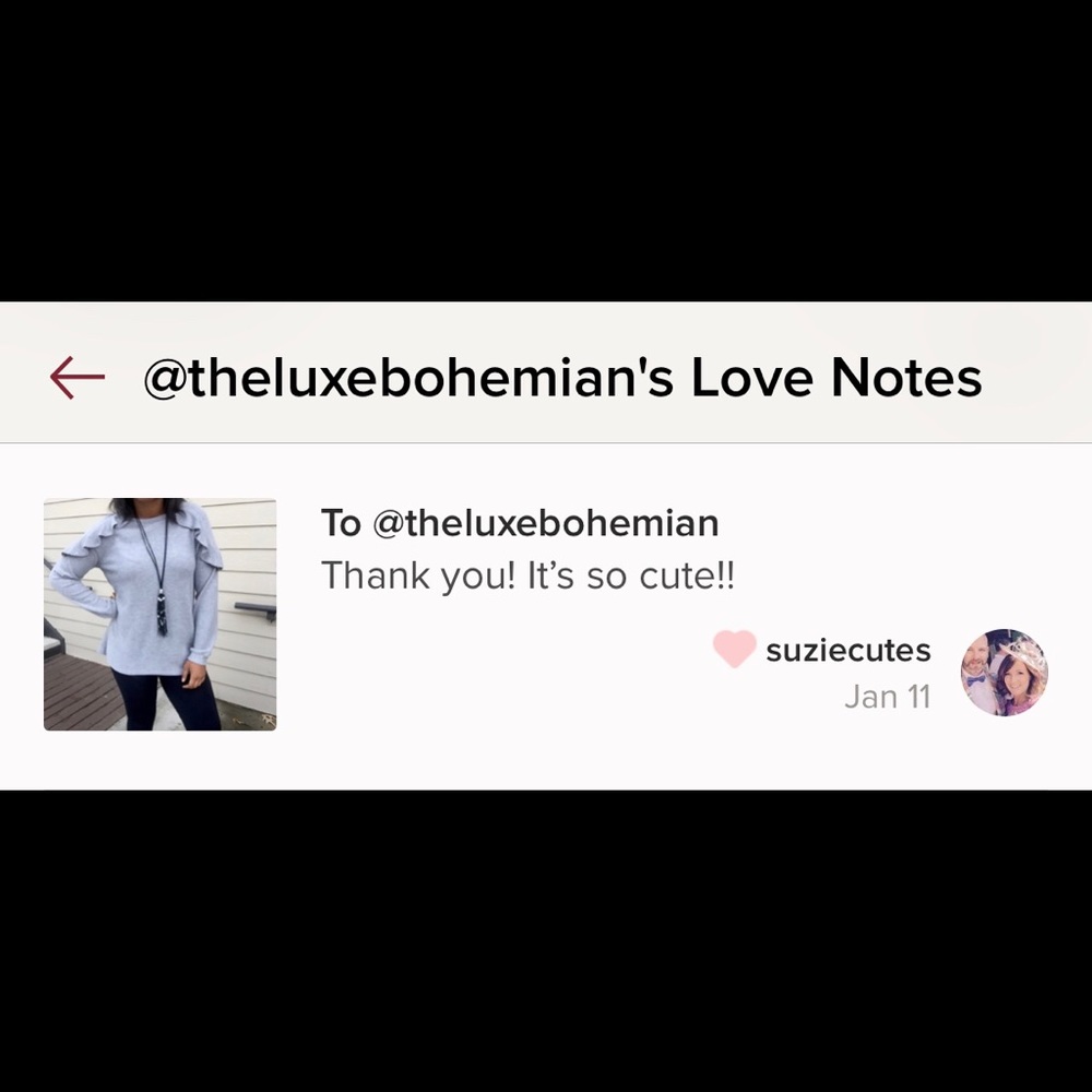 Gray Ruffle Shoulder Soft Sweatshirt Sweater Top - Picture 5 of 5